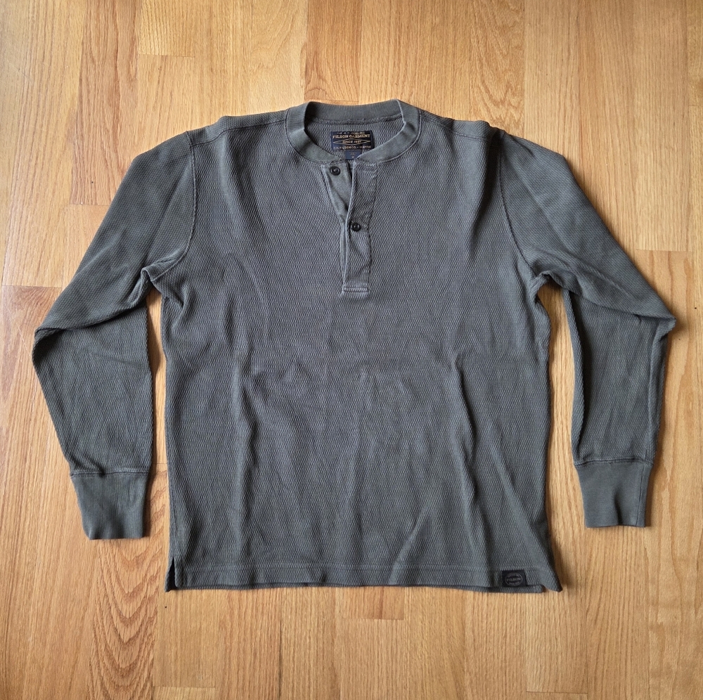 Filson Waffle Knit Thermal Henley - Mossy Rock (M)